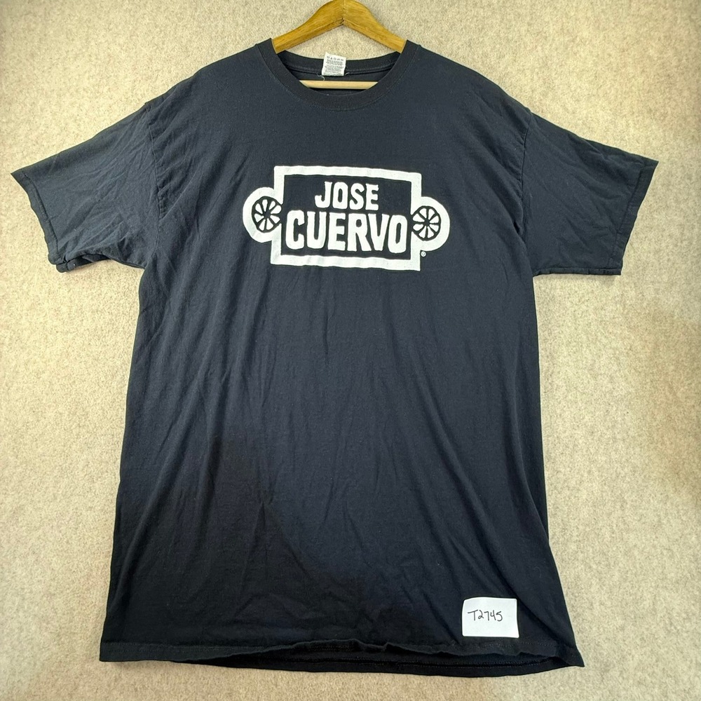 Jose Cuervo Tequila Graphic T-Shirt Mens XL Black Fruit of the Loom Heavy Cotton